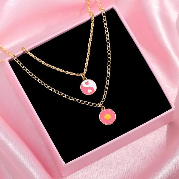 chains ins tai chi daisy flower glazed double layer necklaces for women girls cute pendant metal twisted chain jewelry, Silver
chains ins tai chi daisy flower glazed double layer necklaces for women girls cute pendant metal twisted chain jewelry, Silver