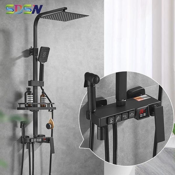 thermostatic shower set matte black bathtub mixer faucet quality brass bathroom tap digital bath sets
thermostatic shower set matte black bathtub mixer faucet quality brass bathroom tap digital bath sets