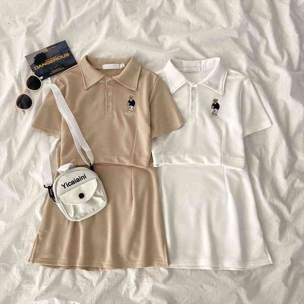 sports suit short-sleeved girl ins wind short belly button bear polo shirt bag hip skirt casual two-piece suit, Black
sports suit short-sleeved girl ins wind short belly button bear polo shirt bag hip skirt casual two-piece suit, Black