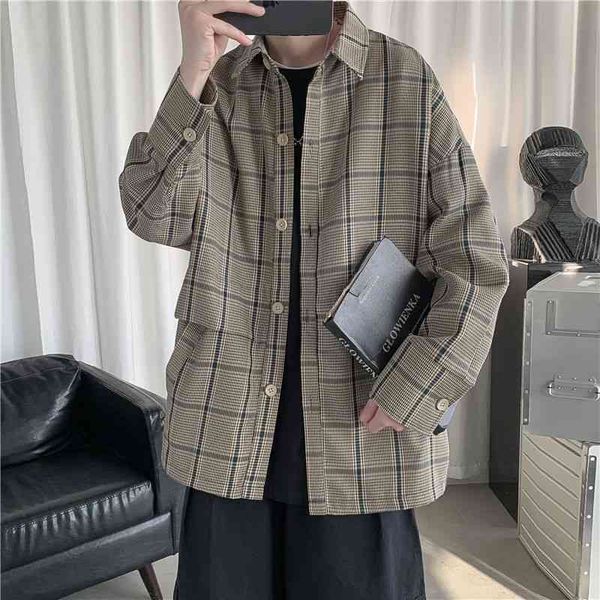 men's casual shirts spring and autumn plaid fashion retro men streetwear korean loose long-sleeved mens -2xl gw7r, White;black
men's casual shirts spring and autumn plaid fashion retro men streetwear korean loose long-sleeved mens -2xl gw7r, White;black