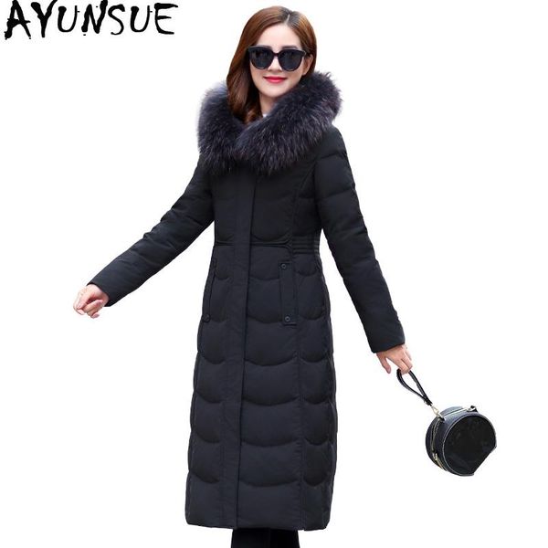 women's down jacket winter women real raccoon fur collar parka korean long jackets plus size veste femme my & parkas, Black
women's down jacket winter women real raccoon fur collar parka korean long jackets plus size veste femme my & parkas, Black