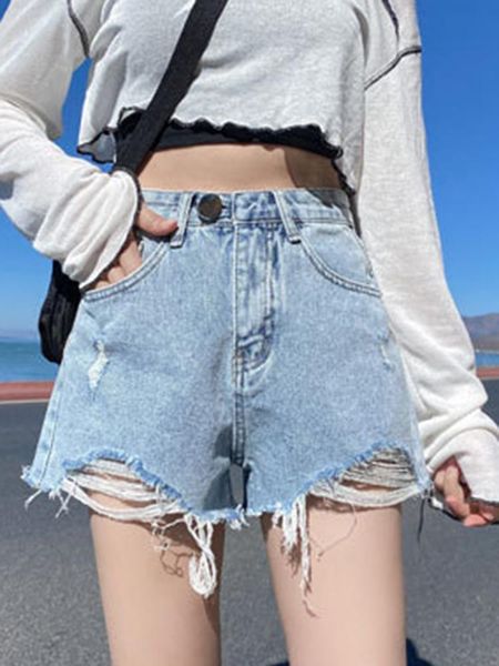 women's shorts spring and summer high waist slim loose denim, White;black
women's shorts spring and summer high waist slim loose denim, White;black