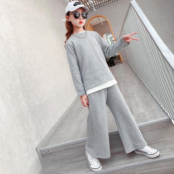 clothing sets 2021 kids girls sport set o-neck sweatshirts and loose pants solid color teenage tracksuits spring fall outfits 4-16y, White
clothing sets 2021 kids girls sport set o-neck sweatshirts and loose pants solid color teenage tracksuits spring fall outfits 4-16y, White