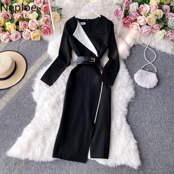 neploe notched neck temperament woman dress fashion slim fit vestidos high waist split bodycon black dresses women 94693 210422, Black;gray
neploe notched neck temperament woman dress fashion slim fit vestidos high waist split bodycon black dresses women 94693 210422, Black;gray