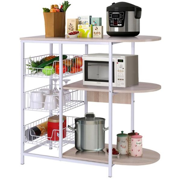 kitchen storage & organization holder oven stand with 2 tier shelf and 3 baskets baker's rack multifunction microwave workstation
kitchen storage & organization holder oven stand with 2 tier shelf and 3 baskets baker's rack multifunction microwave workstation