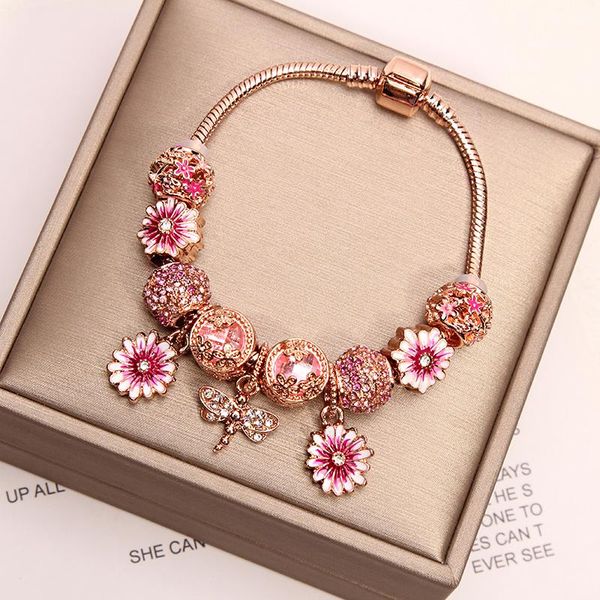 charm bracelets romantic little daisy dragonfly bracelet female rose gold diy beaded for girlfriend, Golden;silver
charm bracelets romantic little daisy dragonfly bracelet female rose gold diy beaded for girlfriend, Golden;silver