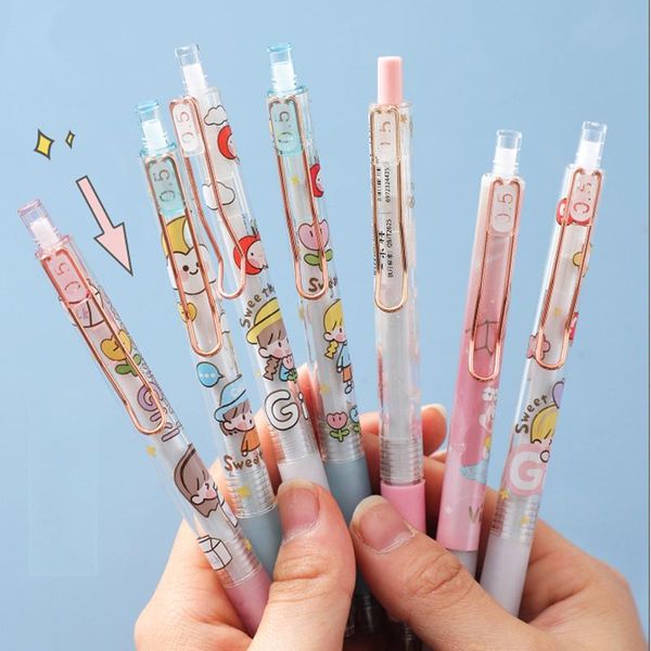 6pcs/set gel pen cute cartoon girl design kawaii press pens student school stationery office suppliers kids gifts
6pcs/set gel pen cute cartoon girl design kawaii press pens student school stationery office suppliers kids gifts