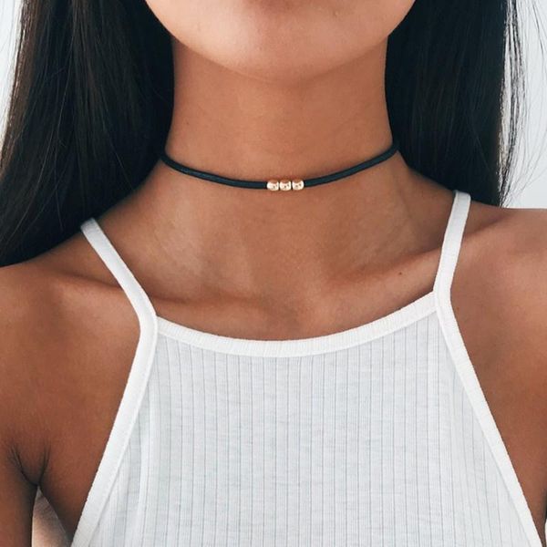 chokers gothic style black rope women's neck chain choker necklaces gold color beads goth jewelry 2021 collar for girl kpop chocker, Golden;silver
chokers gothic style black rope women's neck chain choker necklaces gold color beads goth jewelry 2021 collar for girl kpop chocker, Golden;silver
