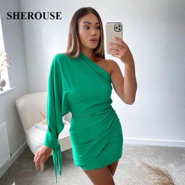 casual dresses sherouse fashion women asymmetric dress one shoulder sleeve with bow knot chic lady draped woman mini short, Black;gray
casual dresses sherouse fashion women asymmetric dress one shoulder sleeve with bow knot chic lady draped woman mini short, Black;gray