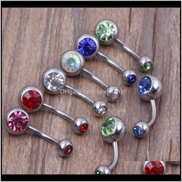 & bell rings body jewelry drop delivery 2021 316l surgical steel crystal rhinestone belly button navel bar ring piercing 50pcs/lot 10 colors, Silver
& bell rings body jewelry drop delivery 2021 316l surgical steel crystal rhinestone belly button navel bar ring piercing 50pcs/lot 10 colors, Silver