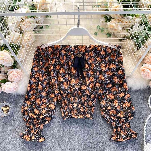 slash neck flower print short women's fashion long sleeved wood-eared pleated slim shirt blouse q624 210527, White
slash neck flower print short women's fashion long sleeved wood-eared pleated slim shirt blouse q624 210527, White