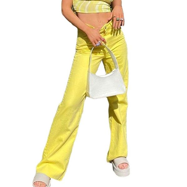 women's jeans 2021 summer fashion dress candy color mid-rise straight-leg pants casual daily streetwear with pocket, Blue
women's jeans 2021 summer fashion dress candy color mid-rise straight-leg pants casual daily streetwear with pocket, Blue