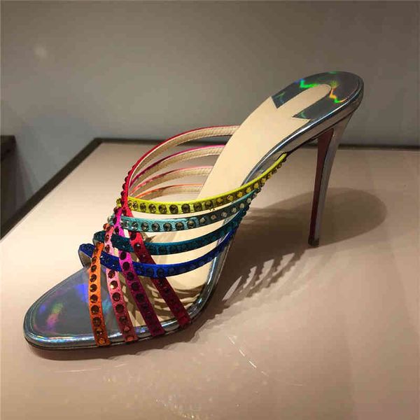 slipper colored with cristal cross narrow band slides summer sandals stilettos high leap from open foot chinese women mule, Black
slipper colored with cristal cross narrow band slides summer sandals stilettos high leap from open foot chinese women mule, Black