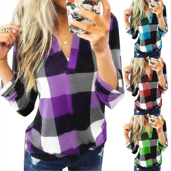 sales arrival fashion plaid print women shirt v neck loose long sleeve pullover blouse wholesale dropshipping, White
sales arrival fashion plaid print women shirt v neck loose long sleeve pullover blouse wholesale dropshipping, White