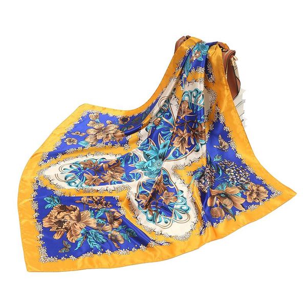 scarves simple national style women's silk scarf flower printing 90*90cm big square daily casual decorate female shawl, Blue;gray
scarves simple national style women's silk scarf flower printing 90*90cm big square daily casual decorate female shawl, Blue;gray