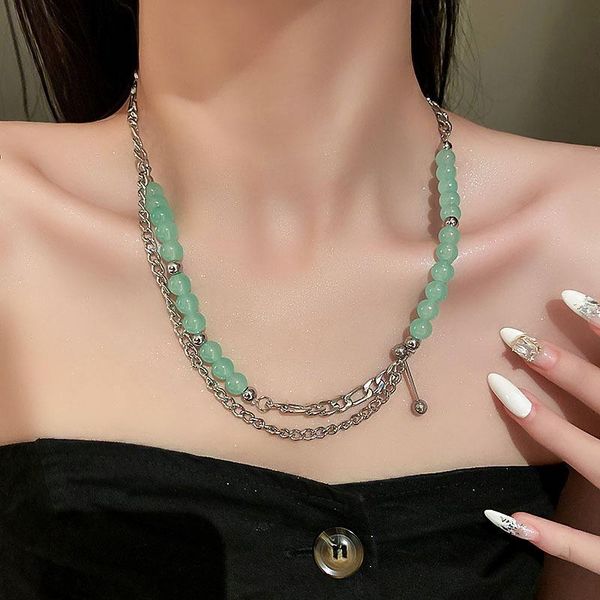 chokers lovoacc retro mint green natural stone necklaces for women double layers hollow link chain beads necklace accessories, Golden;silver
chokers lovoacc retro mint green natural stone necklaces for women double layers hollow link chain beads necklace accessories, Golden;silver
