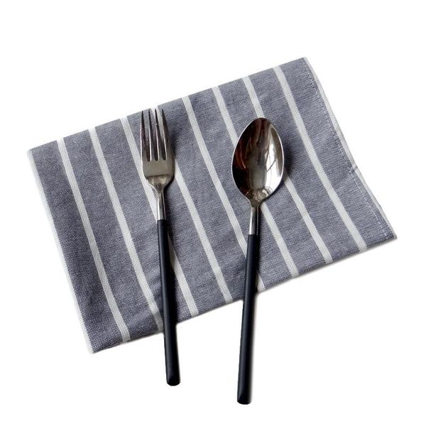 5pcs/lot cotton stripe grid table napkins home kitchen tea towel absorbent dish cleaning towels napkin
