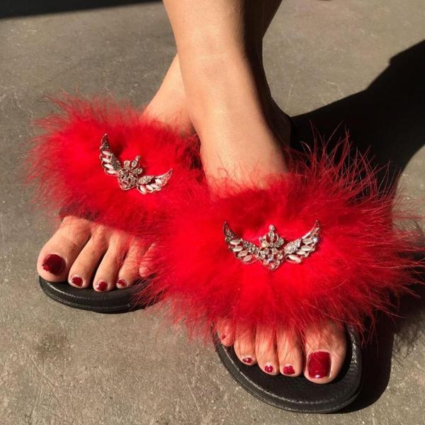 crystal ornament fluffy fur flat slides shoes flip flop slip-on beach sandals women casual big ball slippers, Black
crystal ornament fluffy fur flat slides shoes flip flop slip-on beach sandals women casual big ball slippers, Black
