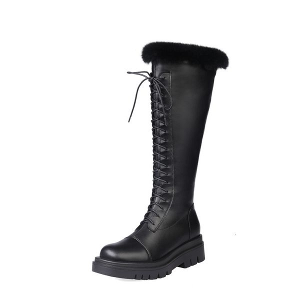 asumer fashionable winter women's riding bottom thick shoes round toe cross tied knee high boots, Black
asumer fashionable winter women's riding bottom thick shoes round toe cross tied knee high boots, Black