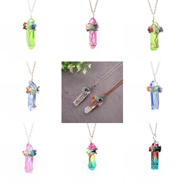 explosion creative original stone pendant necklaces crystal column hand-wrapped over the crimp life tree seven pulp necklace pendant, Silver
explosion creative original stone pendant necklaces crystal column hand-wrapped over the crimp life tree seven pulp necklace pendant, Silver