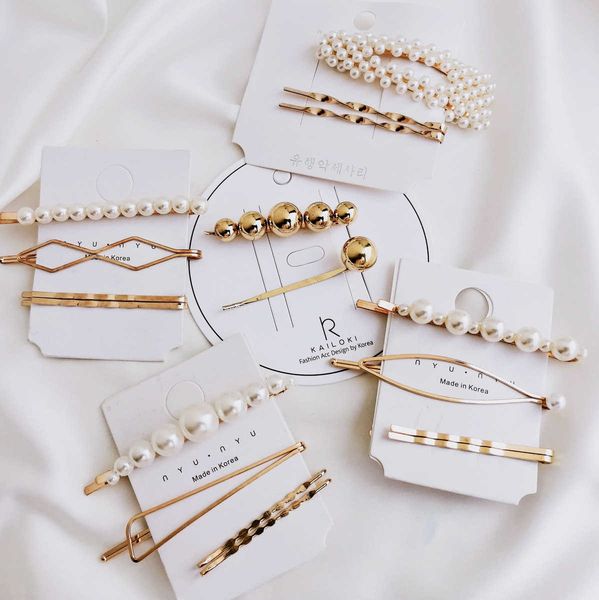 ins net red same metal pearl hairpin combination side clip simple hairpin female, Golden;silver
ins net red same metal pearl hairpin combination side clip simple hairpin female, Golden;silver