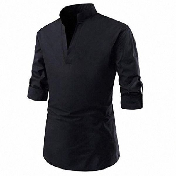 mmcp mens pure color long sleeve loose mandarin collar casual dress work shirt black xl s4mn#, White;black
mmcp mens pure color long sleeve loose mandarin collar casual dress work shirt black xl s4mn#, White;black
