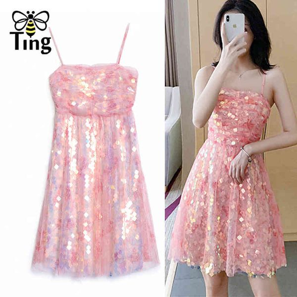 young style sweet egirl summer glitter pink dress spaghetti strap kawaii korean krop vestidos robe femme 210513, Black;gray
young style sweet egirl summer glitter pink dress spaghetti strap kawaii korean krop vestidos robe femme 210513, Black;gray