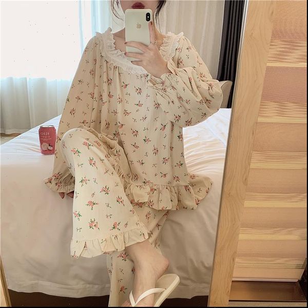 fancy lace floral print women sleepwear cute pajamas set long sleeve ruffles pants 2 piece homewear autumn home suit, Black;red
fancy lace floral print women sleepwear cute pajamas set long sleeve ruffles pants 2 piece homewear autumn home suit, Black;red