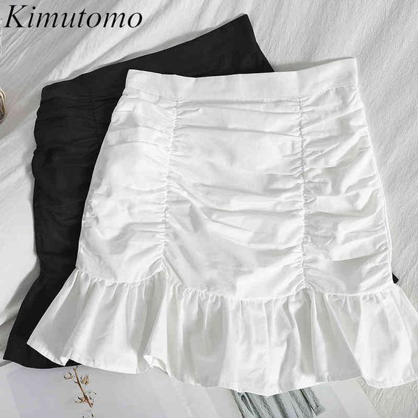 kimutomo elegant ruffle skirts women summer korean fashion female chic high waist solid mini skirt outwear casual 210521, Black
kimutomo elegant ruffle skirts women summer korean fashion female chic high waist solid mini skirt outwear casual 210521, Black