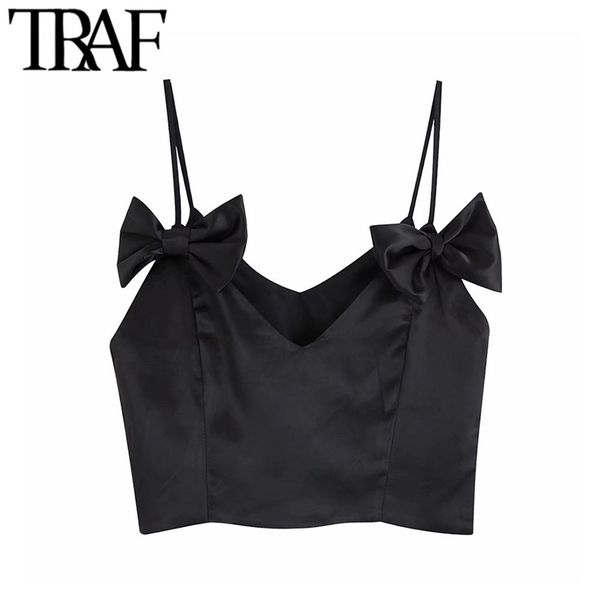 women bow tied short style camis vintage fashion sleeveless backless shirts blusas mujer chic crop 210507, White
women bow tied short style camis vintage fashion sleeveless backless shirts blusas mujer chic crop 210507, White
