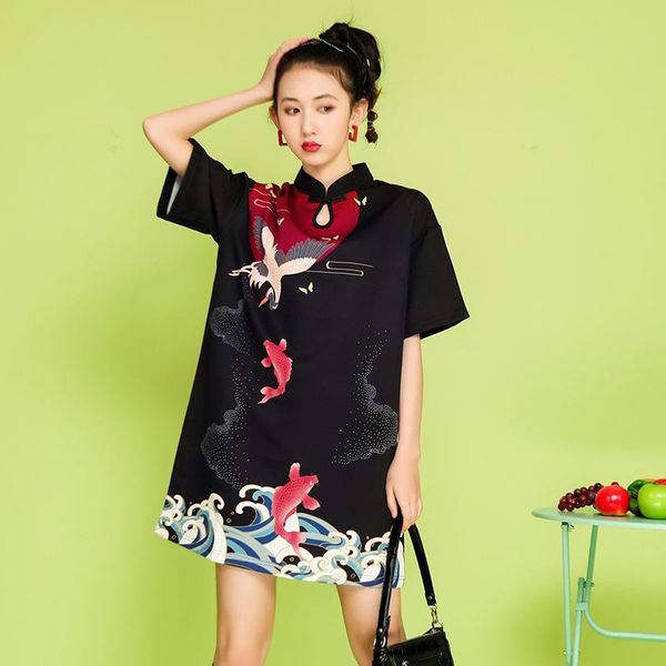 summer national style retro modified loose dark girl short sleeve cheongsam dress small ethnic clothing, Red
summer national style retro modified loose dark girl short sleeve cheongsam dress small ethnic clothing, Red
