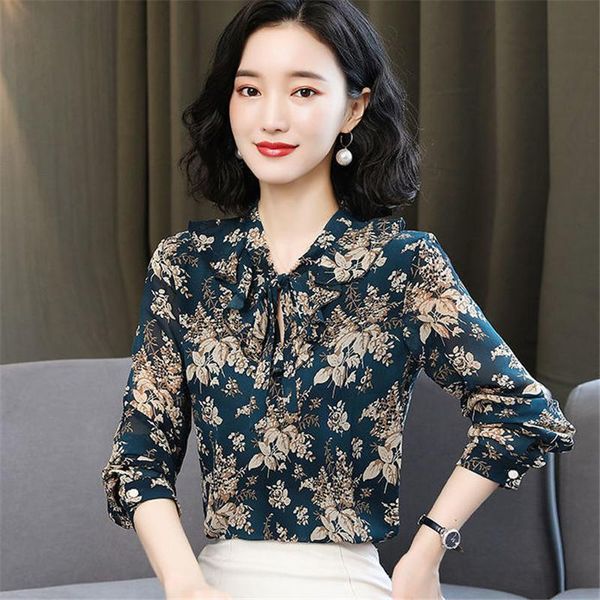 women's blouses & shirts women floral chiffon spring autumn long sleeve bow-knot scarf collar print casual femme loose blusas mm0771, White
women's blouses & shirts women floral chiffon spring autumn long sleeve bow-knot scarf collar print casual femme loose blusas mm0771, White