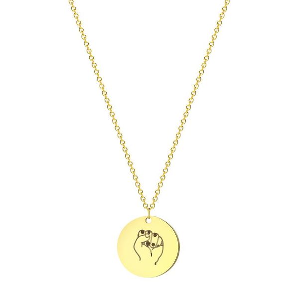 pendant necklaces kinitial stainless steel hand gesture necklace charm chain men's and women's gift round disc jewelry dropship, Silver
pendant necklaces kinitial stainless steel hand gesture necklace charm chain men's and women's gift round disc jewelry dropship, Silver
