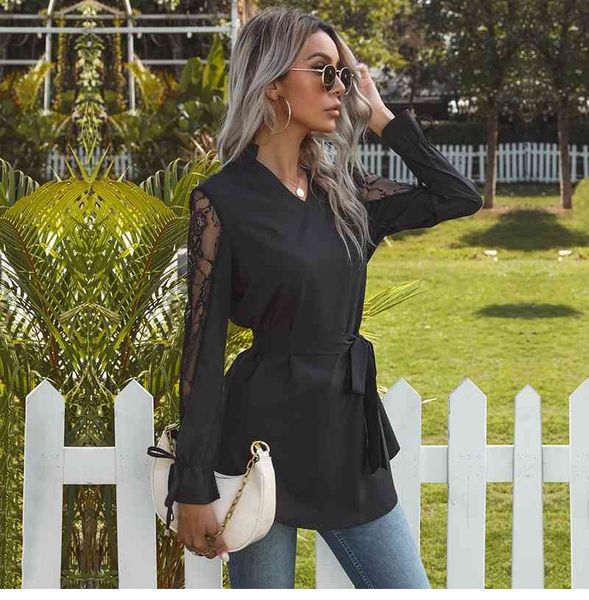 blouses women's spring summer new long sleeve pullover solid color stitching stand up collar lace tie for fashion 210413, White
blouses women's spring summer new long sleeve pullover solid color stitching stand up collar lace tie for fashion 210413, White