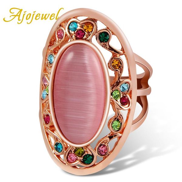 cluster rings ajojewel women's rose gold color oval opal stone cocktail ring with colorful rhinestones jewelry gift anel bijoux, Golden;silver
cluster rings ajojewel women's rose gold color oval opal stone cocktail ring with colorful rhinestones jewelry gift anel bijoux, Golden;silver