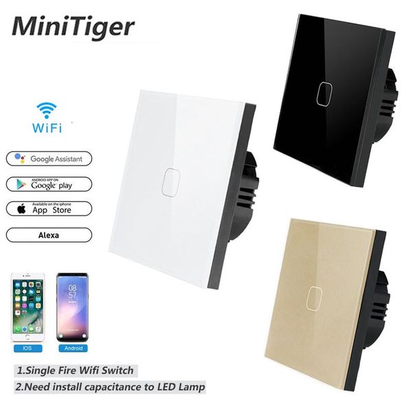 smart home control touch switch light wall interruptor 1 gang way wifi eu standard work with alexa google
smart home control touch switch light wall interruptor 1 gang way wifi eu standard work with alexa google