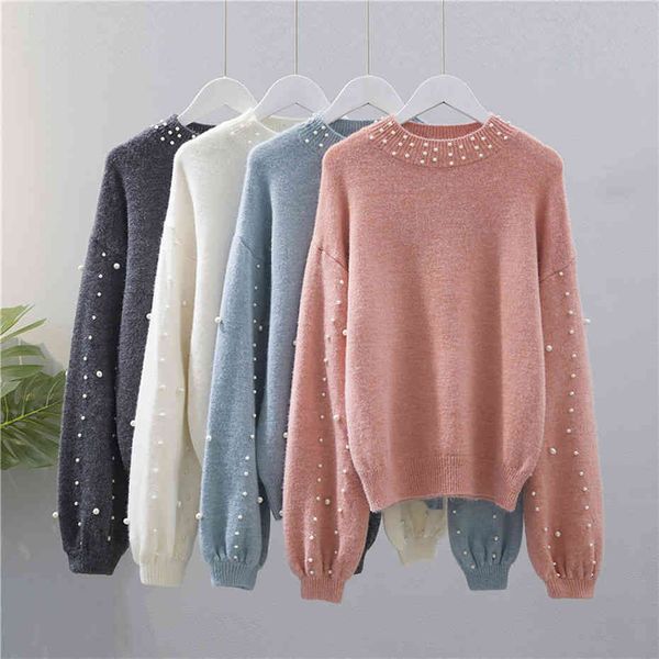sweater solid lantern beading women o-neck long sleeve winter jumper loose casual knitwear female pullovers white sweater, White;black
sweater solid lantern beading women o-neck long sleeve winter jumper loose casual knitwear female pullovers white sweater, White;black