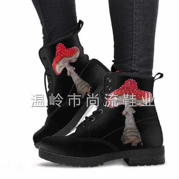 2021 autumn winter personalized fashion mushroom lace up martin size 43 women's short boots, Black
2021 autumn winter personalized fashion mushroom lace up martin size 43 women's short boots, Black