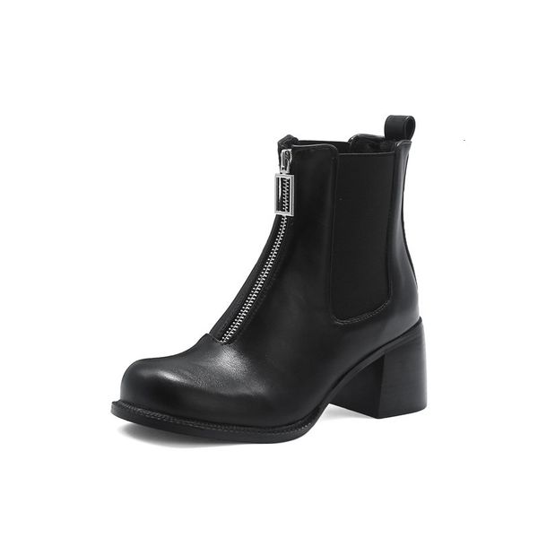 asumer 6.5 centimeters thick stilettos women high heels round toe zip fashion autumn stone standard winter boots woman, Black 
asumer 6.5 centimeters thick stilettos women high heels round toe zip fashion autumn stone standard winter boots woman, Black