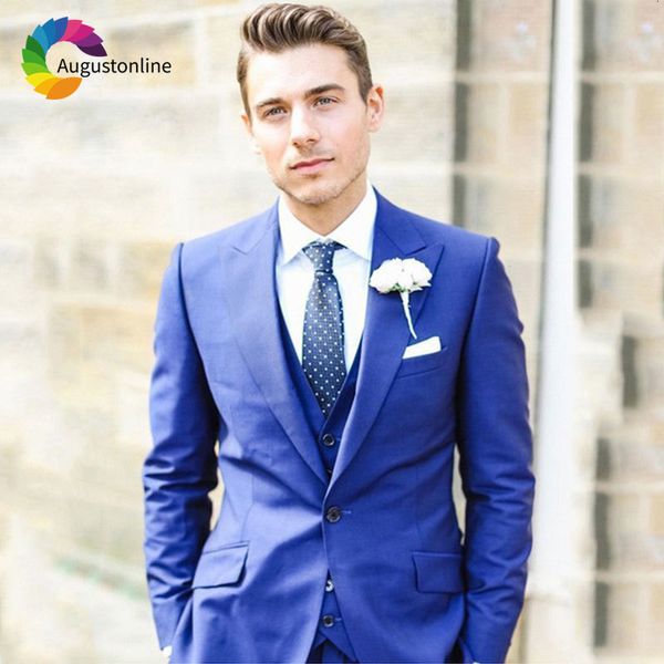 men's suits & blazers royal blue men for wedding custom made man jacket 3piece pants vest slim fit groom tuxedos wide peaked, White;black
men's suits & blazers royal blue men for wedding custom made man jacket 3piece pants vest slim fit groom tuxedos wide peaked, White;black