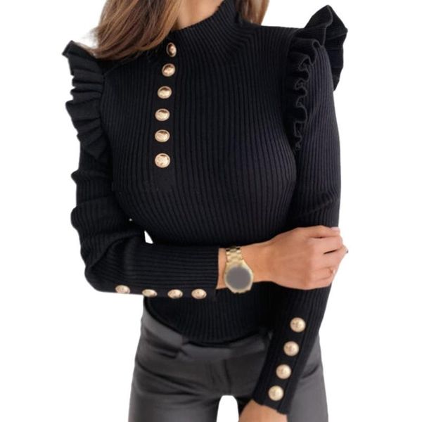 women's sweaters jchb autumn winter sweater women fashion vintage elegant long sleeve rib blouse turtleneck buttons ruffle slim, White;black
women's sweaters jchb autumn winter sweater women fashion vintage elegant long sleeve rib blouse turtleneck buttons ruffle slim, White;black
