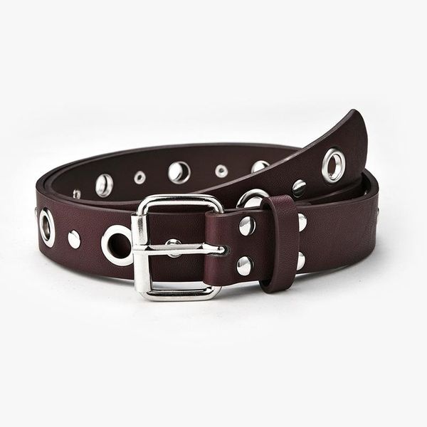women punk belt alloy pin buckle leather with holes simple solid waistband decoration narrow for dress belts, Black;brown
women punk belt alloy pin buckle leather with holes simple solid waistband decoration narrow for dress belts, Black;brown