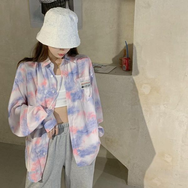 women's blouses & shirts loose print summer sunscreen clothing streetwear korean clothes fashion brand oversize ladies, White
women's blouses & shirts loose print summer sunscreen clothing streetwear korean clothes fashion brand oversize ladies, White