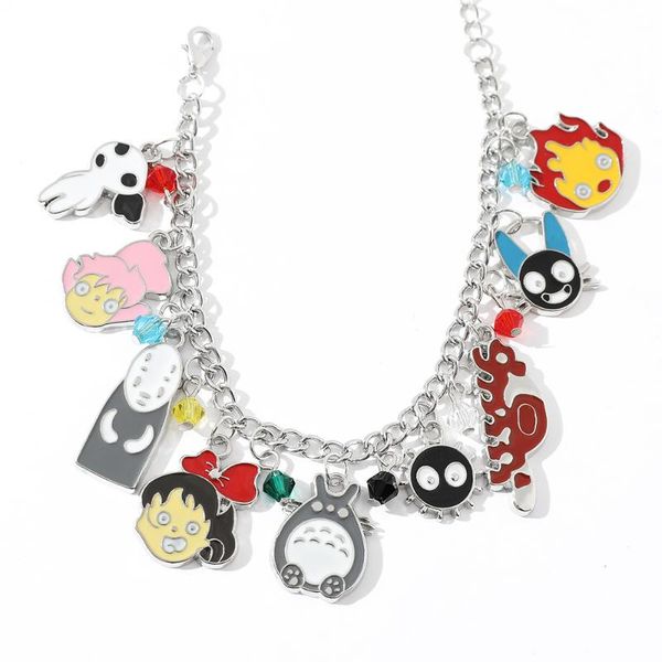 link, chain japanese anime series bracelet spirited away hauru no ugoku shiro face man metal pendant cosplay collection gift, Black
link, chain japanese anime series bracelet spirited away hauru no ugoku shiro face man metal pendant cosplay collection gift, Black