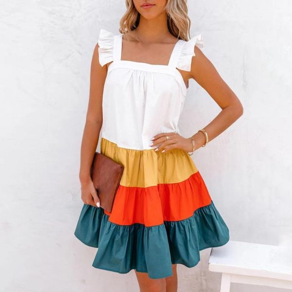 casual dresses women's party dress 2021 cake dress contrast color strap women sleeveless patchwork ruffle hem for vacation, Black;gray
casual dresses women's party dress 2021 cake dress contrast color strap women sleeveless patchwork ruffle hem for vacation, Black;gray