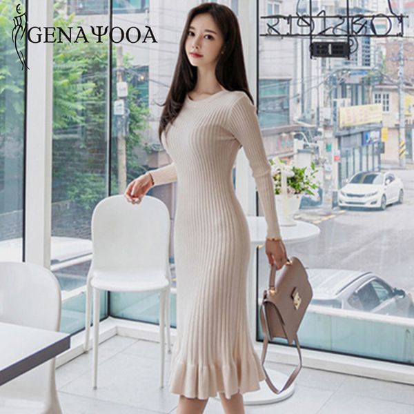 genayooa solid knitted dresses autumn winter woman long sleeve bodycon women dress elegant slim o neck vestidos 210417, Black;gray
genayooa solid knitted dresses autumn winter woman long sleeve bodycon women dress elegant slim o neck vestidos 210417, Black;gray