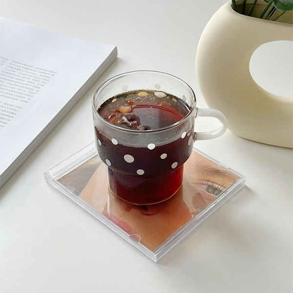 wine glasses ins white polka glass transparent cups with handle coffee milk water dinkware
wine glasses ins white polka glass transparent cups with handle coffee milk water dinkware
