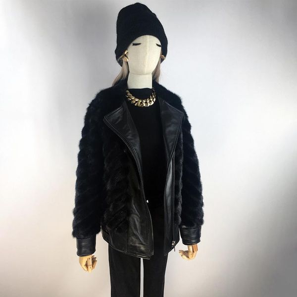 women's fur & faux warm coats for mink coat genuine leather jacket with realwinter turndown collar women fashion style natural, Black
women's fur & faux warm coats for mink coat genuine leather jacket with realwinter turndown collar women fashion style natural, Black