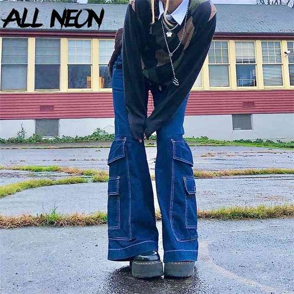 allneon y2k fashion big pockets baggy jeans e-girl vintage high waist denim trousers hip hop loose straight pants streetwear, Blue
allneon y2k fashion big pockets baggy jeans e-girl vintage high waist denim trousers hip hop loose straight pants streetwear, Blue