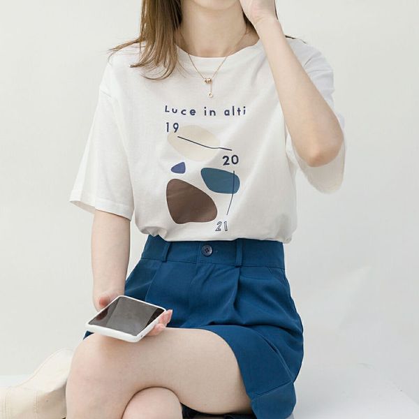 cartoon printing shirts korean fashion summer female street t-shirts women short sleee white cotton tee 210517
cartoon printing shirts korean fashion summer female street t-shirts women short sleee white cotton tee 210517